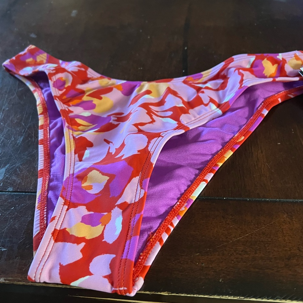 Salt + Cove Vermillion Multi Swimwear Tag with Pink and Orange Pattern